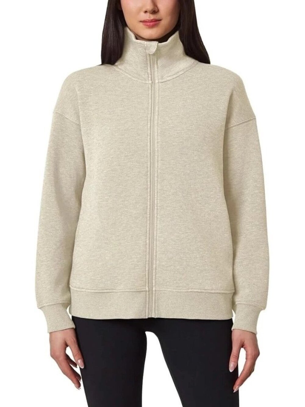 NWT Mondetta Women's M Heathered Full Zip Fleece Jacket C0417